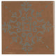 8x8 Moroccan Concrete Scroll Vine  Patterned Concrete-Look Matte Smooth Porcelain Tile Red Orange