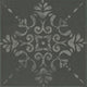 8x8 Moroccan Concrete Scroll Vine  Patterned Concrete-Look Matte Smooth Porcelain Tile Dark Gray