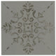 8x8 Moroccan Concrete Scroll Vine  Patterned Concrete-Look Matte Smooth Porcelain Tile Medium Gray
