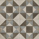 8x8 Quartetto Diamond-Triangle  Patterned Concrete-Look Matte Natural Porcelain Tile Taupe Blue