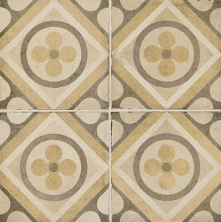 8x8 Quartetto Clover Diamond Patterned Concrete-Look Matte Natural Porcelain Tile
