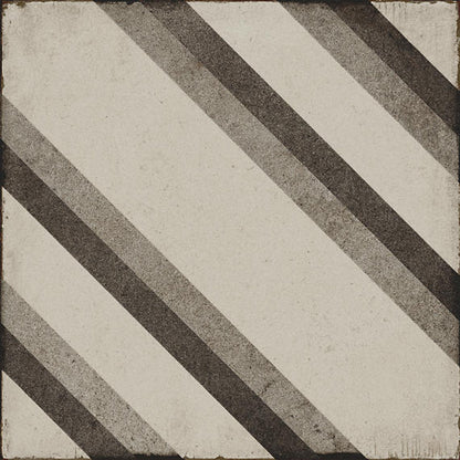 8x8 Quartetto Diagonal Rhombus Linear Patterned Concrete-Look Matte Natural Porcelain Tile Gray Ivory