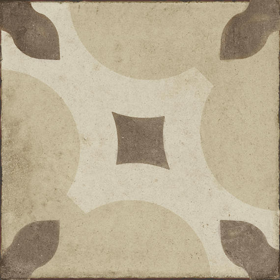 8x8 Quartetto Clover Trellis Diamond Patterned Concrete-Look Matte Natural Porcelain Tile Warm Taupe
