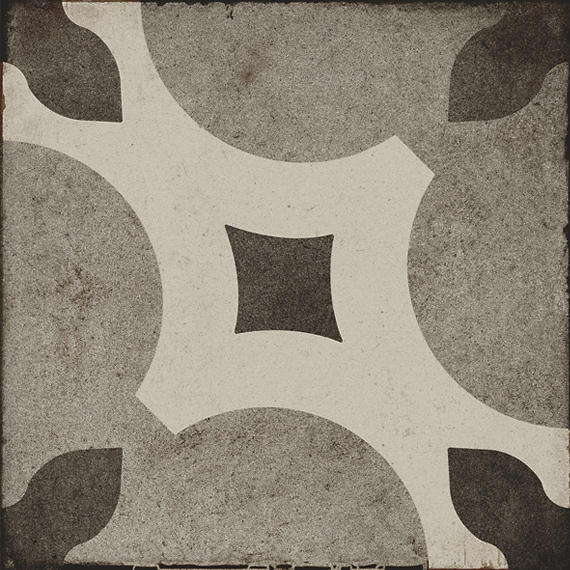 8x8 Quartetto Clover Trellis Diamond Patterned Concrete-Look Matte Natural Porcelain Tile Stone Gray