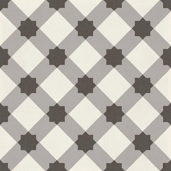 8x8 D_segni Lattice  Patterned Solid-Color Matte Smooth Porcelain Tile Gray White