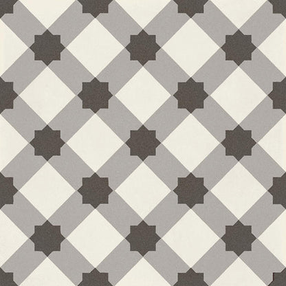 8x8 D_segni Lattice  Patterned Solid-Color Matte Smooth Porcelain Tile Gray White