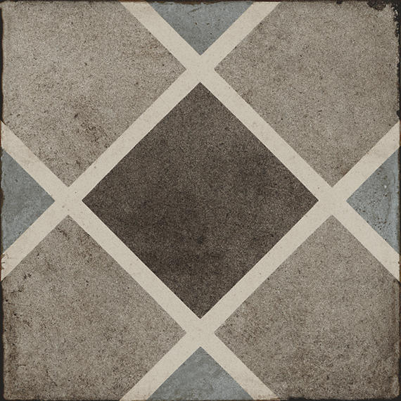 8x8 Quartetto Diamond Grid Patterned Concrete-Look Matte Natural Porcelain Tile Light Gray