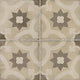 8x8 Quartetto Star Arabesque Patterned Concrete-Look Matte Natural Porcelain Tile Warm Gray