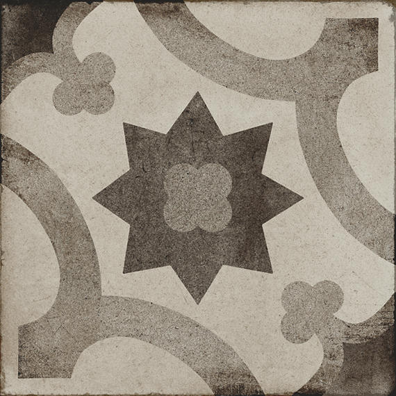 8x8 Quartetto Star Arabesque Patterned Concrete-Look Matte Natural Porcelain Tile Sand Taupe