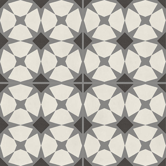 8x8 D_segni Lattice  Patterned Solid-Color Matte Smooth Porcelain Tile Black White