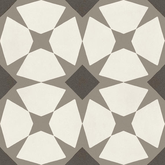 8x8 D_segni Lattice  Patterned Solid-Color Matte Smooth Porcelain Tile Charcoal Gray