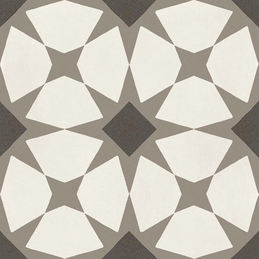8x8 D_segni Lattice  Patterned Solid-Color Matte Smooth Porcelain Tile Charcoal Gray