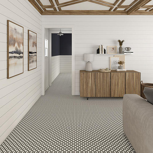 8x8 D_segni Petal Floral Ellipse Oval Patterned Solid-Color Matte Smooth Porcelain Tile