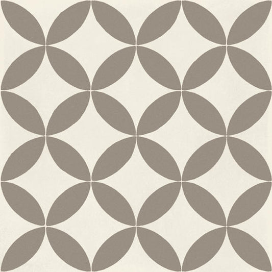 8x8 D_segni Petal Floral Ellipse Oval Patterned Solid-Color Matte Smooth Porcelain Tile Light Brown