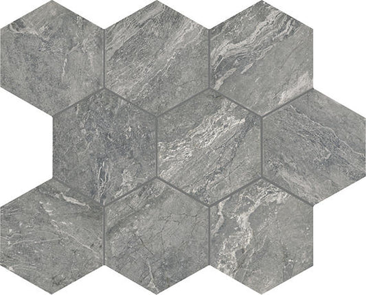 8 Perpetuo Hexagon  Natural Marble-Look Matte Smooth Porcelain Tile Cream White