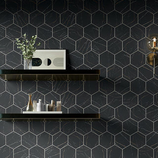 Warm Beige - 8x8 Perpetuo Hexagon Natural Marble-Look Matte Smooth Porcelain Tile