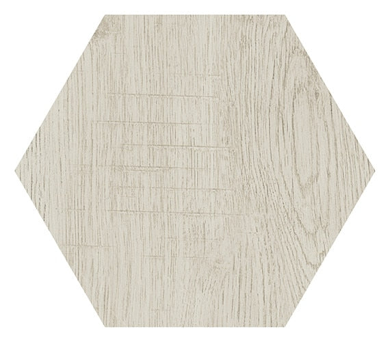 8x9 Sleigh Creek Hexagon  Natural Wood-Look Matte Smooth Porcelain Tile Ash Wood