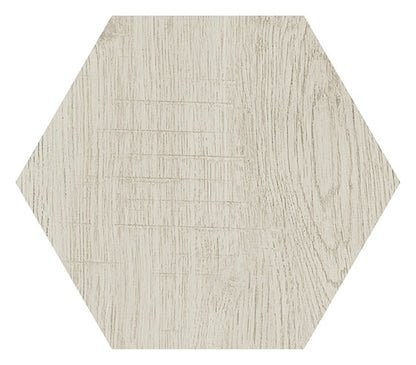 8x9 Sleigh Creek Hexagon  Natural Wood-Look Matte Smooth Porcelain Tile Ash Wood