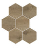 8x9 Sleigh Creek Hexagon  Natural Wood-Look Matte Smooth Porcelain Tile Oak Brown
