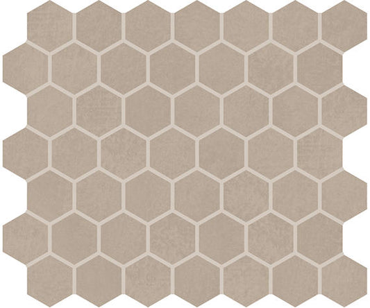 8x9 Moroccan Concrete Hexagon  Natural Concrete-Look Matte Smooth Porcelain Tile Light Brown