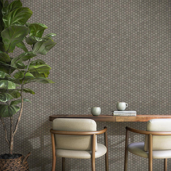 8x9 Moroccan Concrete Hexagon  Natural Concrete-Look Matte Smooth Porcelain Tile Gray