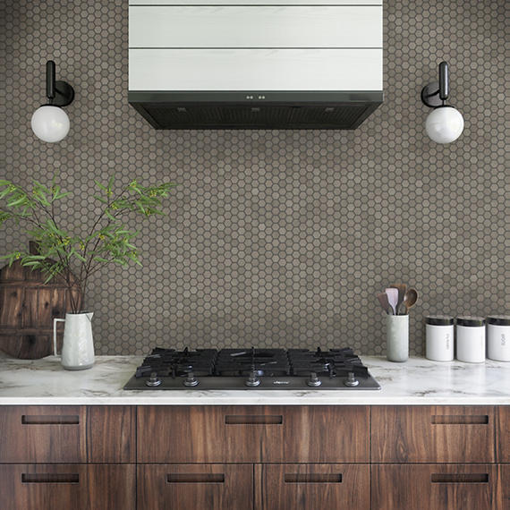 8x9 Moroccan Concrete Hexagon  Natural Concrete-Look Matte Smooth Porcelain Tile Gray
