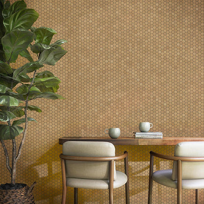 8x9 Moroccan Concrete Hexagon  Natural Concrete-Look Matte Smooth Porcelain Tile Yellow Brown
