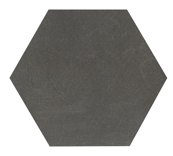 8x9 Moroccan Concrete Hexagon  Natural Concrete-Look Matte Smooth Porcelain Tile Dark Gray