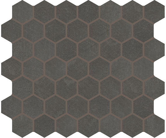 8x9 Moroccan Concrete Hexagon  Natural Concrete-Look Matte Smooth Porcelain Tile Dark Gray