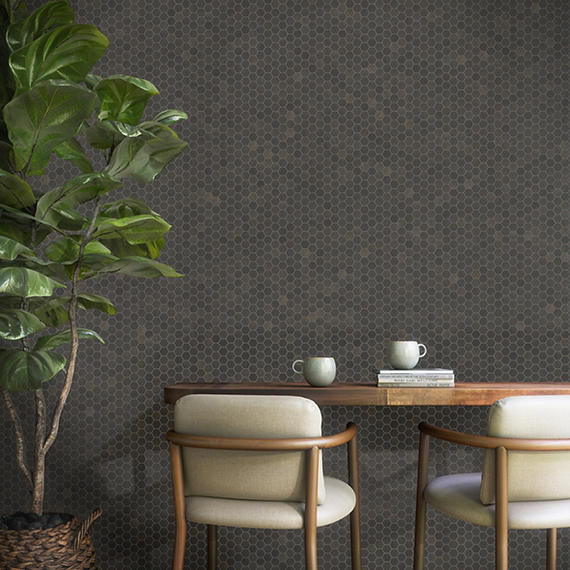 8x9 Moroccan Concrete Hexagon  Natural Concrete-Look Matte Smooth Porcelain Tile Dark Gray