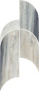 8x19 Gamma Multi-Polygon Ellipse Oval  Mosaic Marble-Look Polished Smooth Stone Tile White Gray
