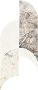 8x19 Gamma Multi-Polygon Ellipse Oval  Mosaic Marble-Look Polished Smooth Stone Tile Gray Marble
