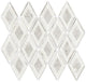 12x13 Decorative Accents Diamond Framed Border  Mosaic Stone-Look Polished Smooth Marble Tile Soft Gray