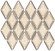 12x13 Decorative Accents Diamond Framed Border  Mosaic Stone-Look Polished Smooth Marble Tile Bright Beige