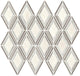 12x13 Decorative Accents Diamond Framed Border  Mosaic Stone-Look Polished Smooth Marble Tile Cream Gray
