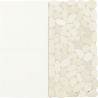 12x12 Pebble Oasis Square & Rectangle Mosaic Natural-Look Tumbled Natural Pebble Tile