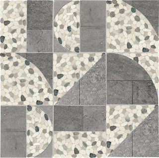 12x12 Pebble Oasis Square & Rectangle Mosaic Natural-Look Tumbled Natural Pebble Tile