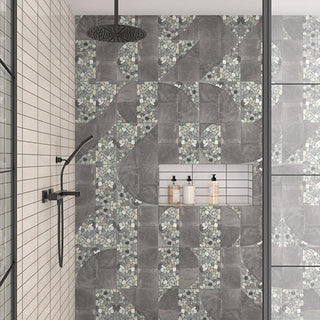 Coastal Gray - 12x12 Pebble Oasis Square & Rectangle Mosaic Natural-Look Tumbled Natural Pebble Tile