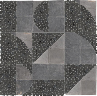 12x12 Pebble Oasis Square & Rectangle Mosaic Natural-Look Tumbled Natural Pebble Tile