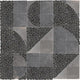 12x12 Pebble Oasis Square & Rectangle  Mosaic Natural-Look Tumbled Natural Pebble Tile White Black
