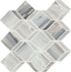 12x12 Gamma Diamond Rhombille Cube  Mosaic Marble-Look Polished Smooth Stone Tile Gray White