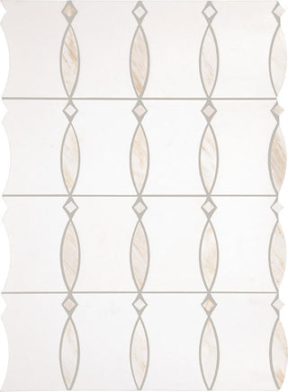 12x18 Perfit Mosaix Ellipse Oval Mosaic Marble-Look Polished Smooth Stone Tile