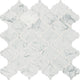 3x3 Marble Arabesque Moroccan  Mosaic Stone-Look Polished Smooth Marble Tile White Marble