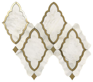 16x14 Castellina Stone Mosaics Arabesque Mosaic Mixed-Material Look Polished Smooth Stone Tile