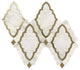 16x14 Castellina Stone Mosaics Arabesque  Mosaic Mixed-Material Look Polished Smooth Stone Tile White Gold