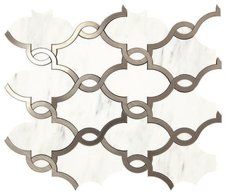 15x14 Castellina Stone Mosaics Arabesque Mosaic Mixed-Material Look Polished Smooth Stone Tile