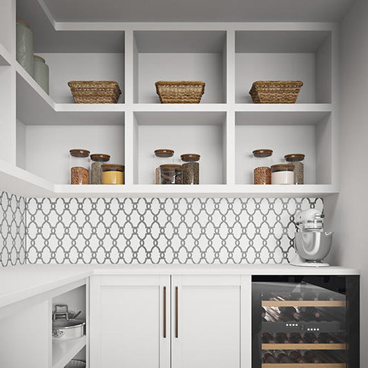 15x14 Castellina Stone Mosaics Arabesque Mosaic Mixed-Material Look Polished Smooth Stone Tile