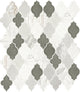 11x11 Raine Moroccan Arabesque  Mosaic Mixed-Color Honed Smooth Marble Tile Gray Marble