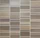 12x12 Serentina Random Pattern Stacked Mosaic Mixed-Material Look Glossy Smooth Glass Tile Brown Tan