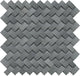 11/2x3/4 Stone A La Mod Basketweave  Mosaic Stone-Look Honed Smooth Stone Tile Charcoal Black